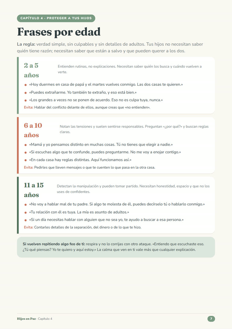 Capítulo 4: frases por edad
